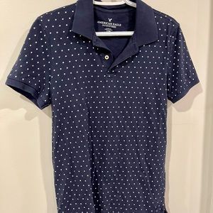 Mens American Eagle Collard Short Sleeve Shirt